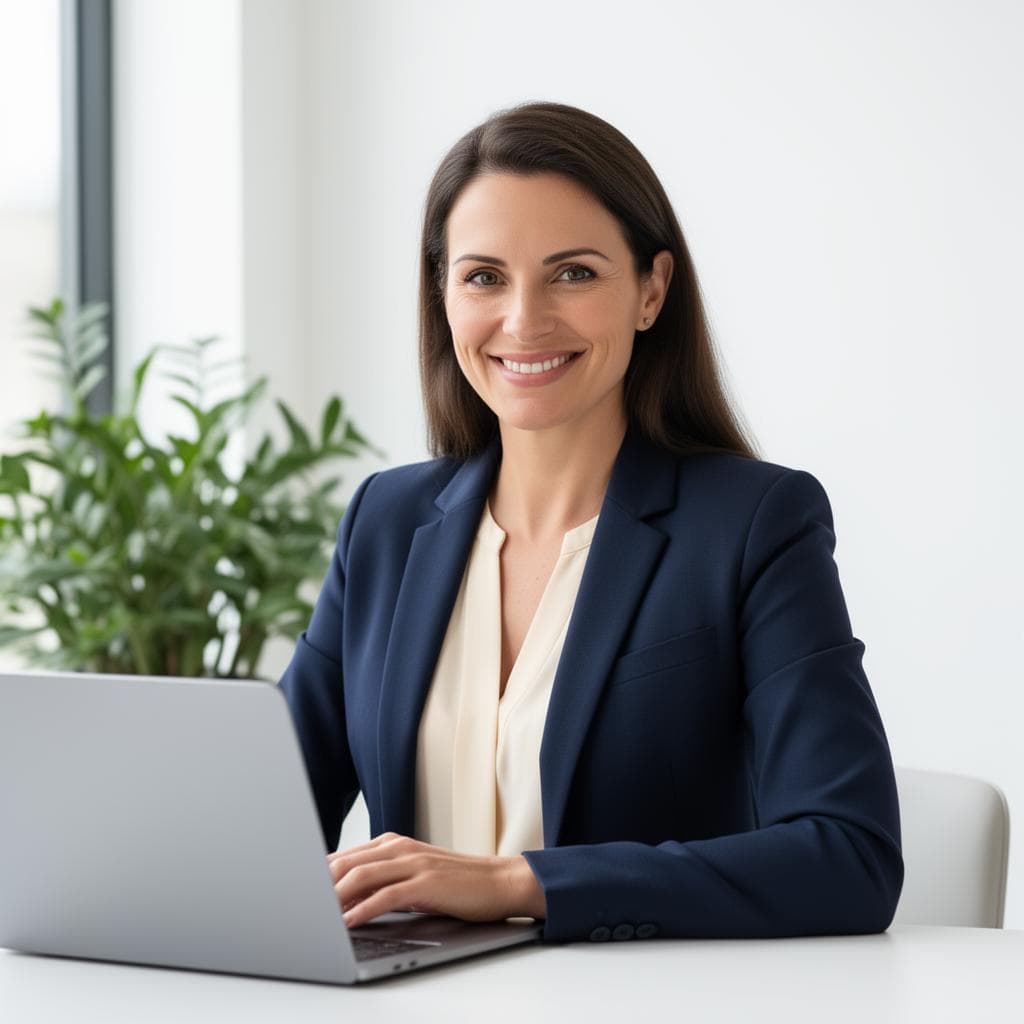 Professional accountant working with property documents